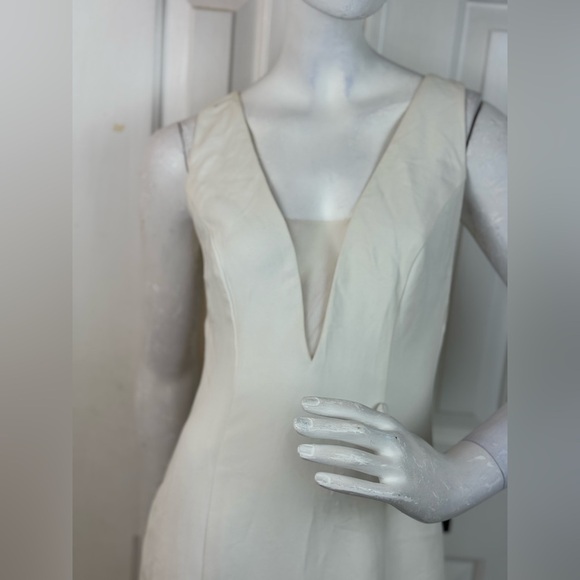 RUE DE SEINE Elegant Cream Sleeveless Dress Size 10 - Picture 14 of 17